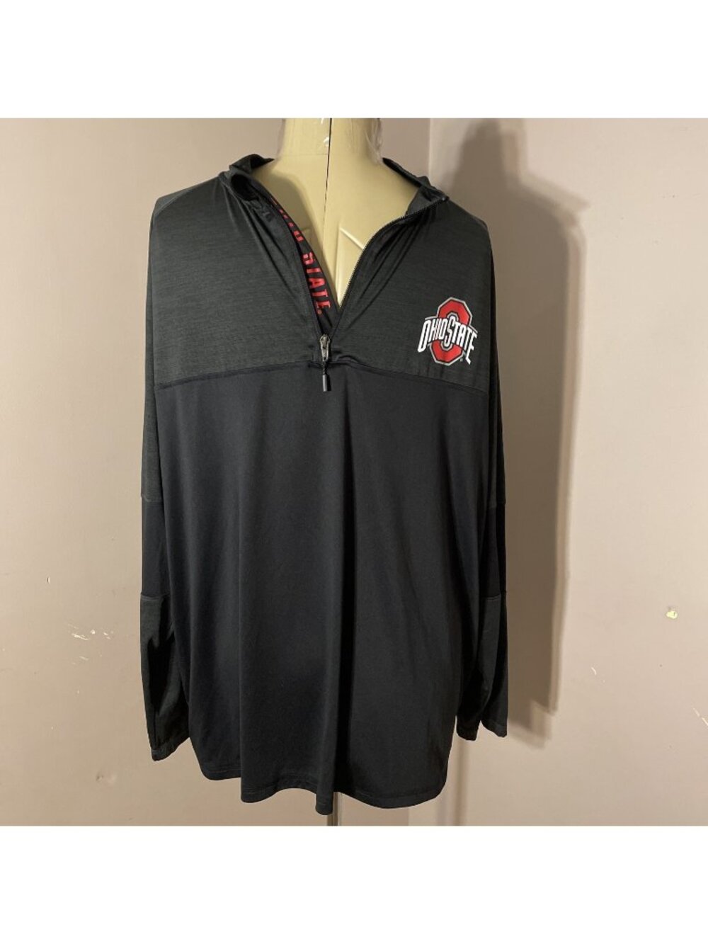 Ohio State Buckeyes Size 2XL Proedge 1/4 Zip Black Breathable Quick Dry Logos